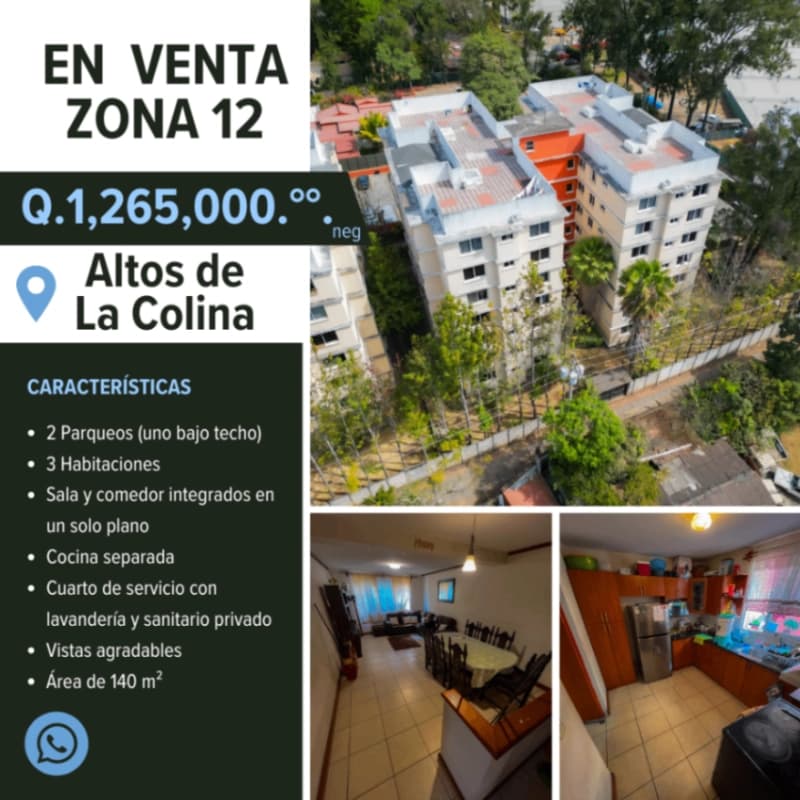Altos de la colina zona 12 Apartamento en Venta