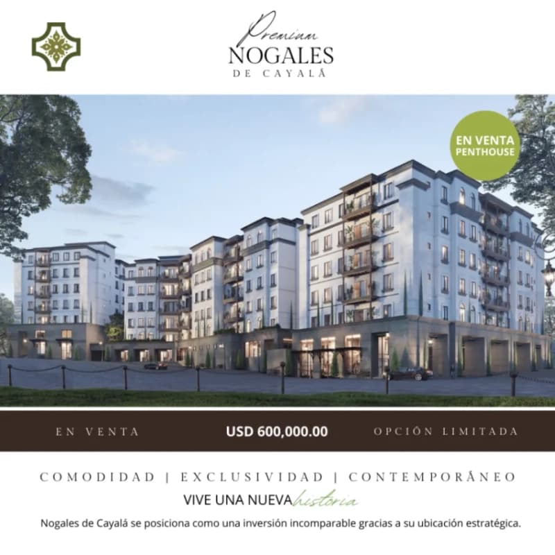 PENTHOUSE EN VENTA 3 Hab.| Nogales, Cayalá Z.16