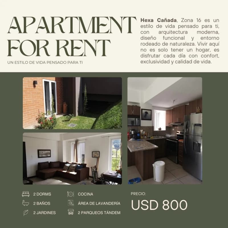 APARTAMENTO EN VENTA/RENTA | EXCLUSIVO HEXA, CAÑADA, Z.16