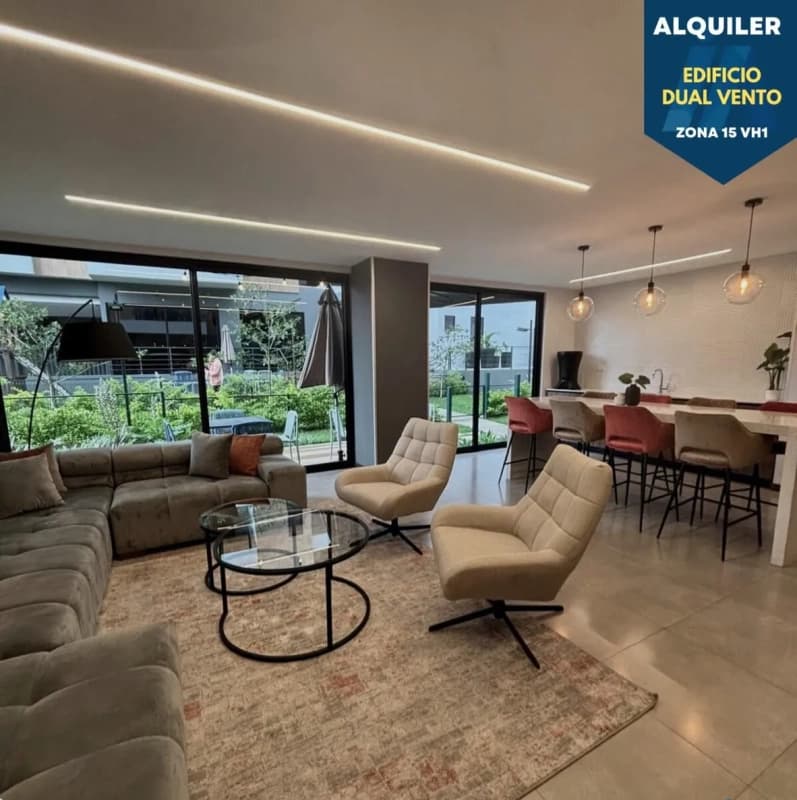 Alquiler de Apartamento amueblado, zona 15, VH2 -Dual Vento-