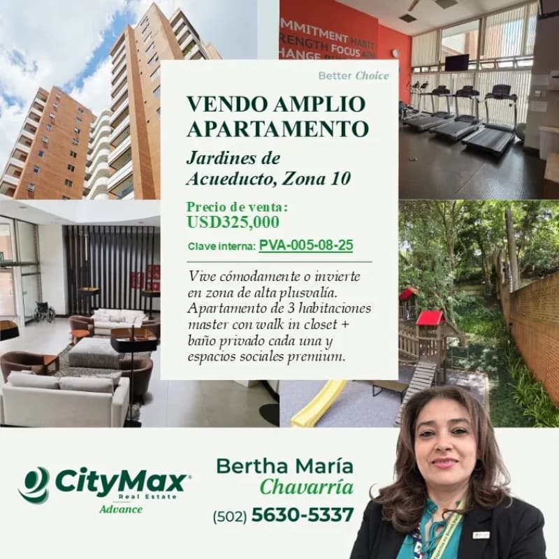 Apartamento en venta en El Acueducto zona 10