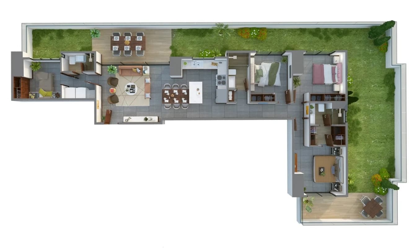 *Moderno Apto para estrenar de 3 habitaciones con jardín y dorm de servicio en Vista Hermosa II, zona 15*