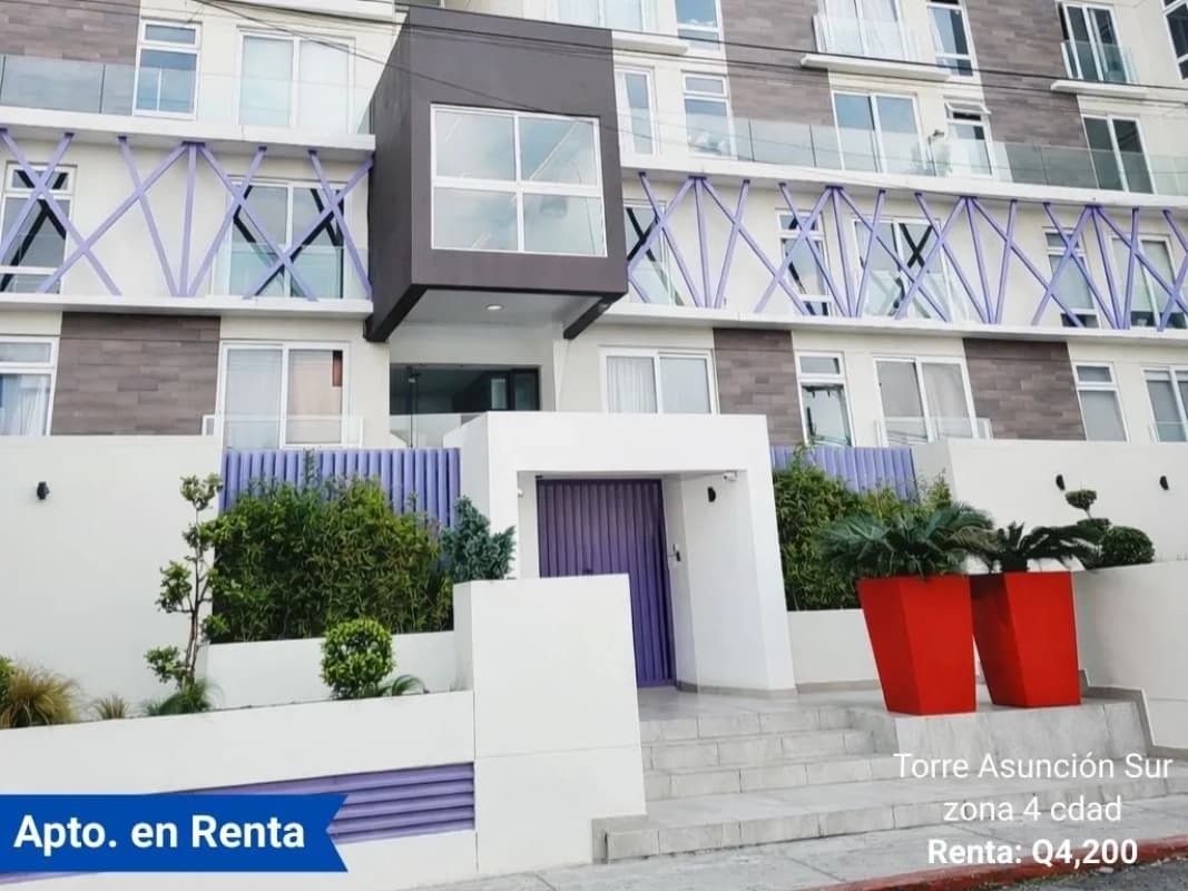 Apartamento en Renta en Torre Asunción Sur zona 5 cdad