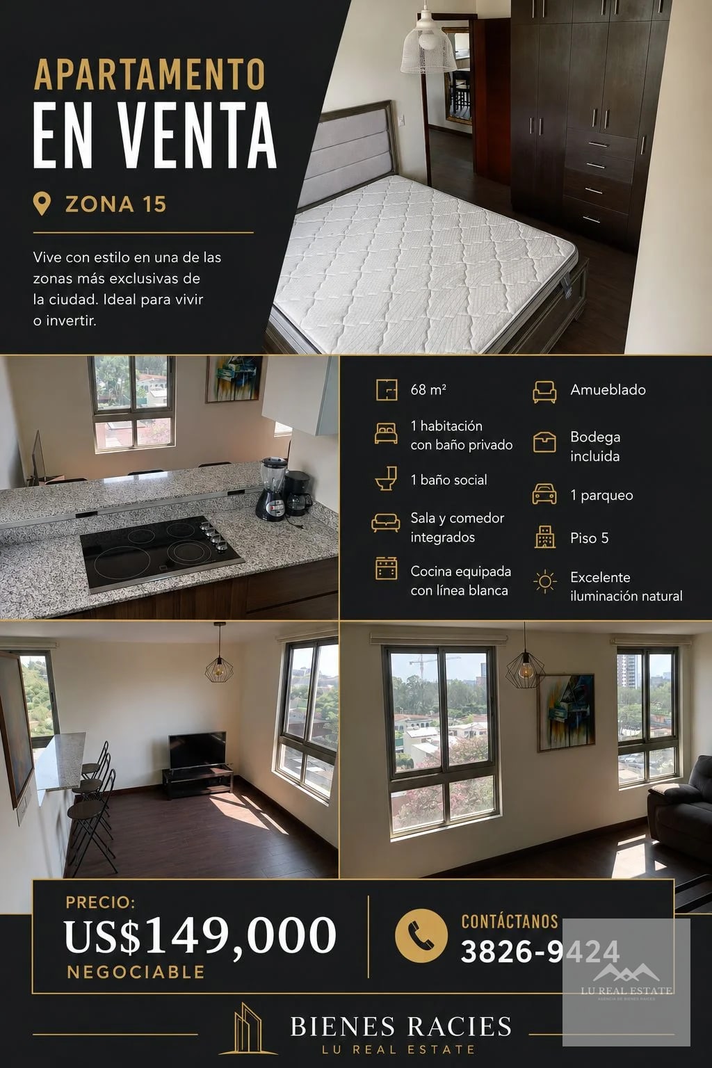 Apartamento en venta en z15 de una habitación — Apartamento en Venta en Zona 15, Guatemala, Ciudad — foto 1 de 12