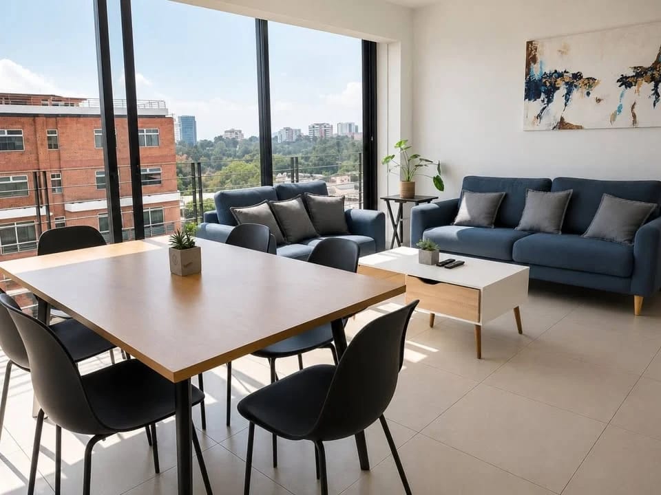 APARTAMENTO AMUEBLADO EN ALQUILER - NIVEL ALTO - EDIFICIO Be14 LA VILLA ZONA 14 — Apartamento en Alquiler en Zona 14, Guatemala, Ciudad — foto 2 de 17