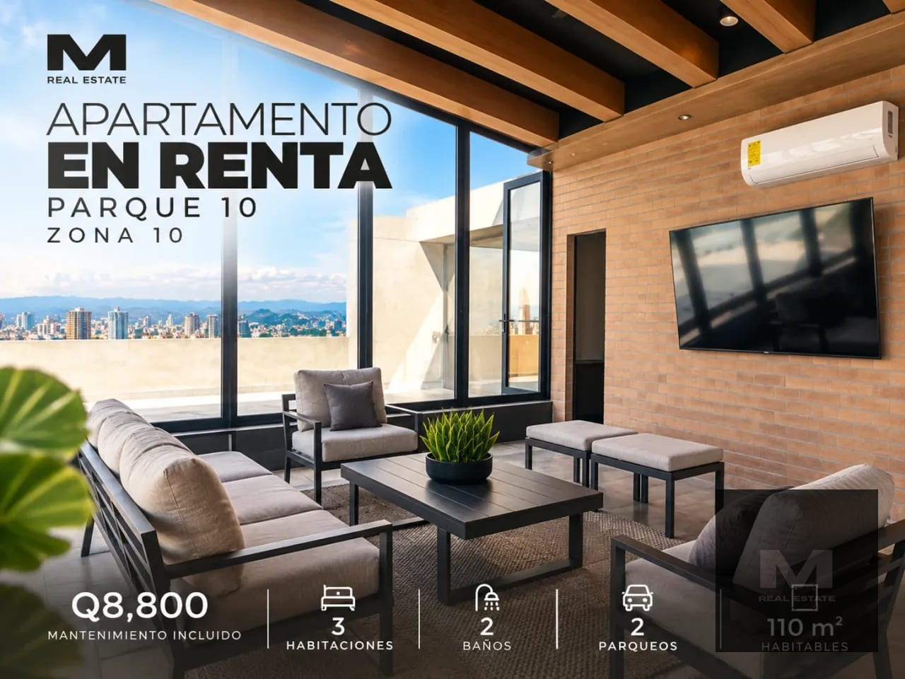 🏙️ Apartamento en renta, Parque 10, zona 10 — Apartamento en Alquiler en Parque 10, Zona 10, Guatemala, Ciudad — foto 1 de 11