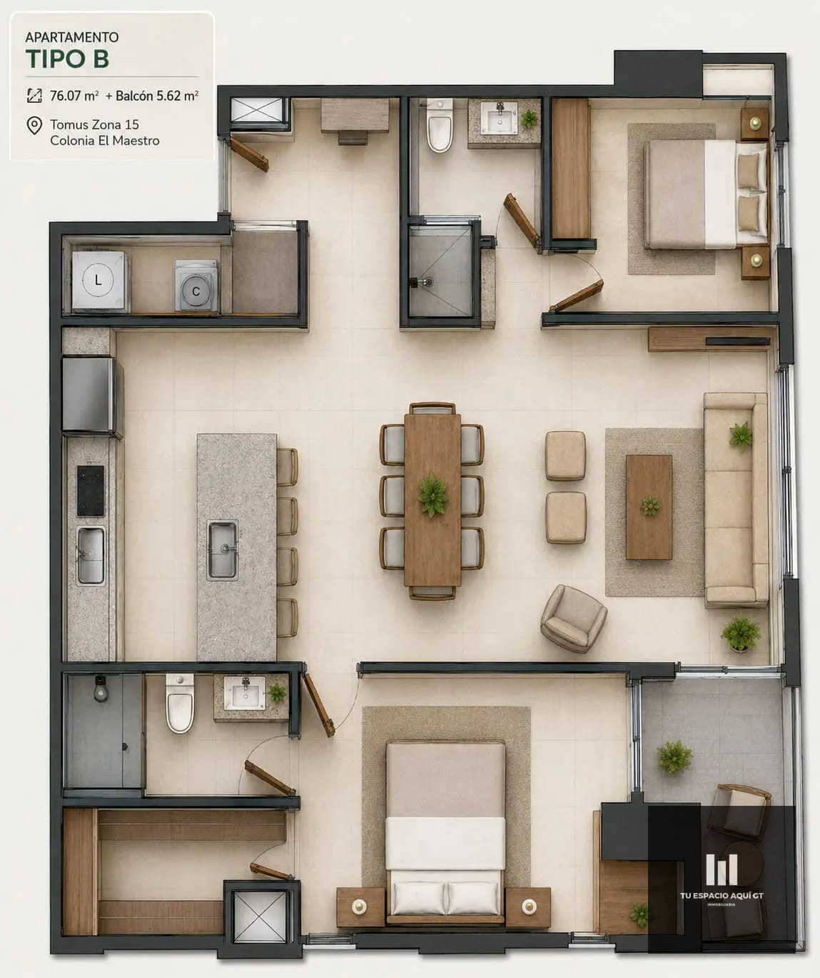 Apartamento En Venta En Tomus, Zona 15 — Apartamento en Venta en Zona 15, Guatemala, Ciudad — foto 9 de 9