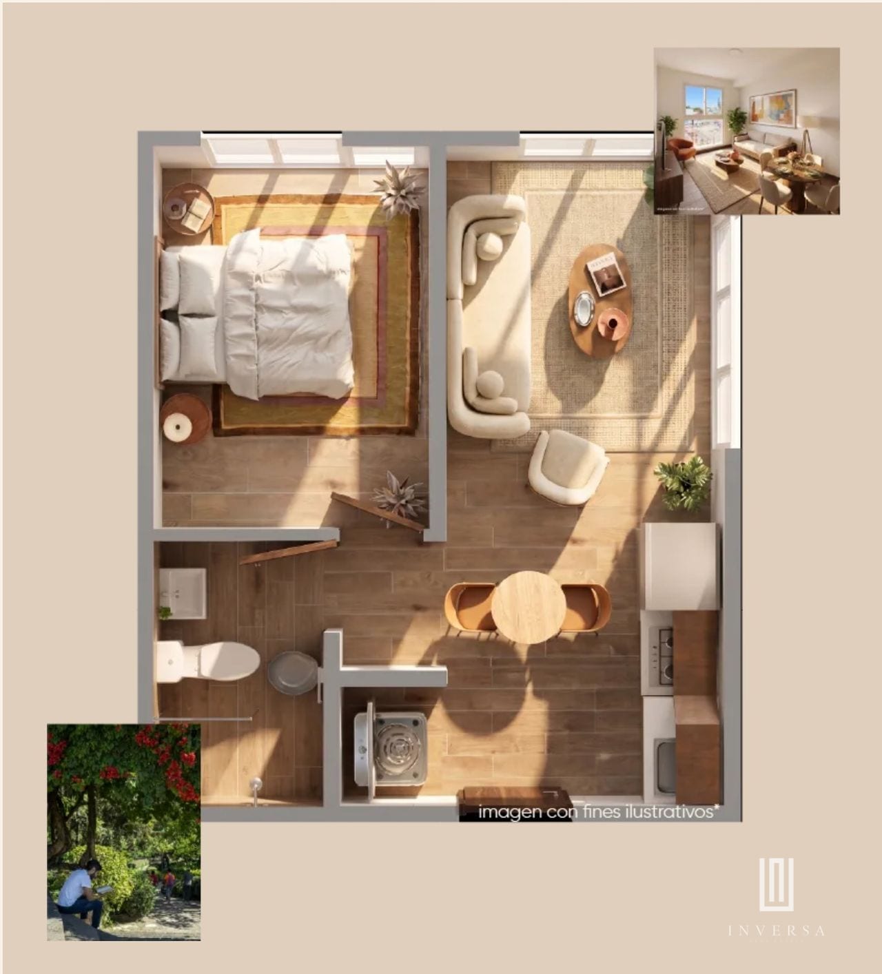 Plano Principal — Apartamento NUEVO en zona 1 | Vecindario Salomé - 1 Dormitorio — Apartamento en Venta en Zona 1, Guatemala, Ciudad — foto 2 de 9