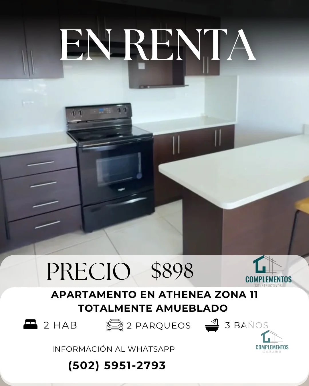 Athenea, Apartamento en Renta zona 11 - 1