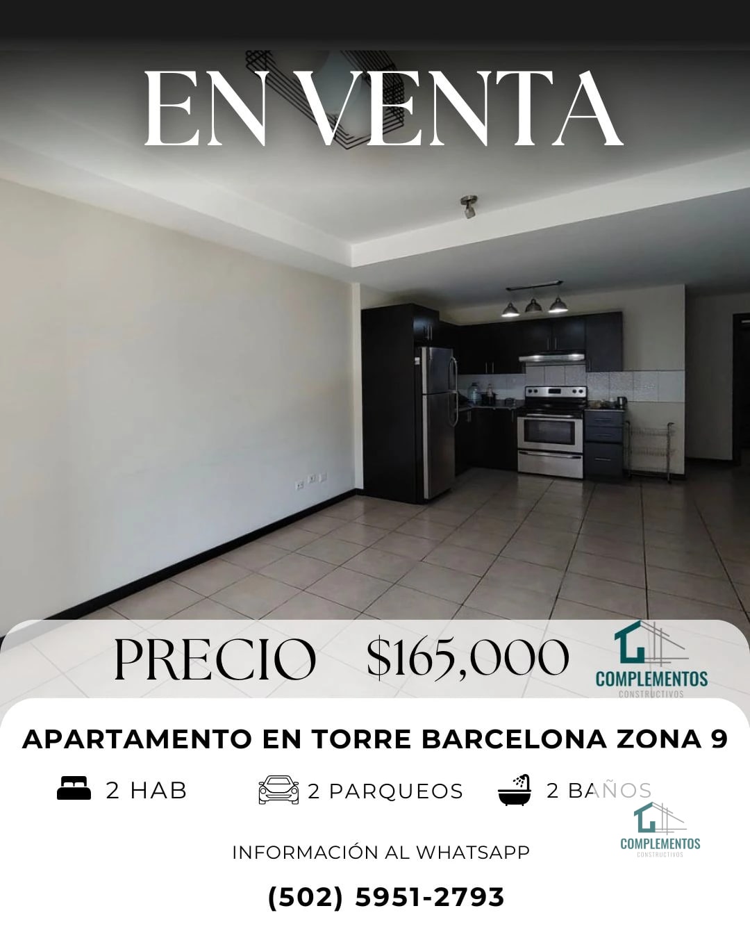Torre Barcelona, Apartamento en Venta zona 9, 2hab. 90 M2 — Apartamento en Venta en Torre Barcelona, Zona 9, Guatemala, Ciudad — foto 1 de 9