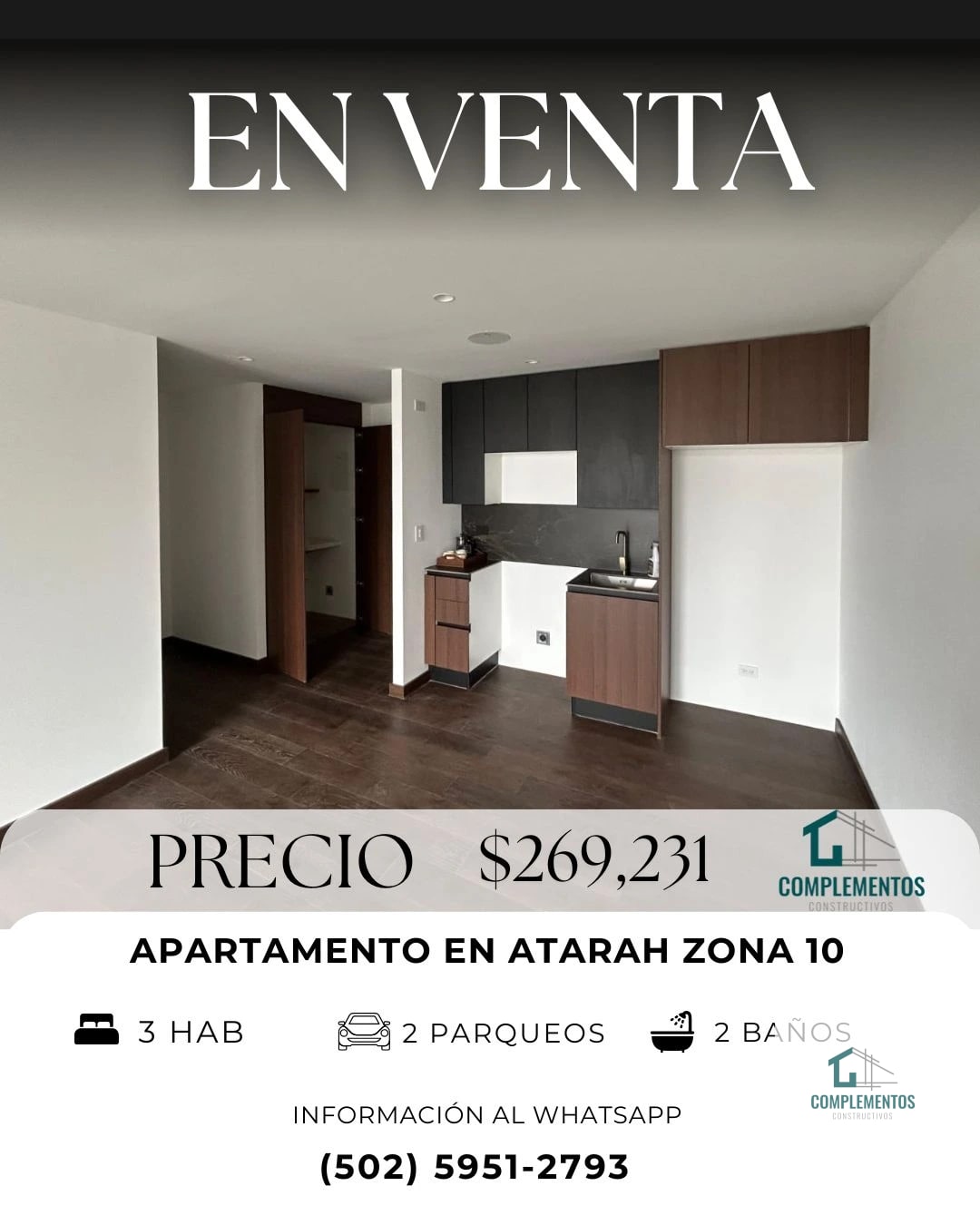 Atarah, Apartamento en Venta zona 10, 3hab. 95 m2 — Apartamento en Venta en Atarah, Zona 10, Guatemala, Ciudad — foto 1 de 10