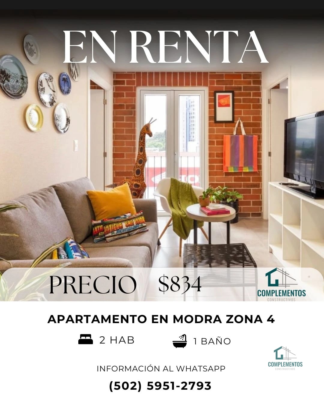 Modra, Apartamento en Renta Zona 4, 2hab. — Apartamento en Venta en Modra, Zona 4, Guatemala, Ciudad — foto 1 de 7