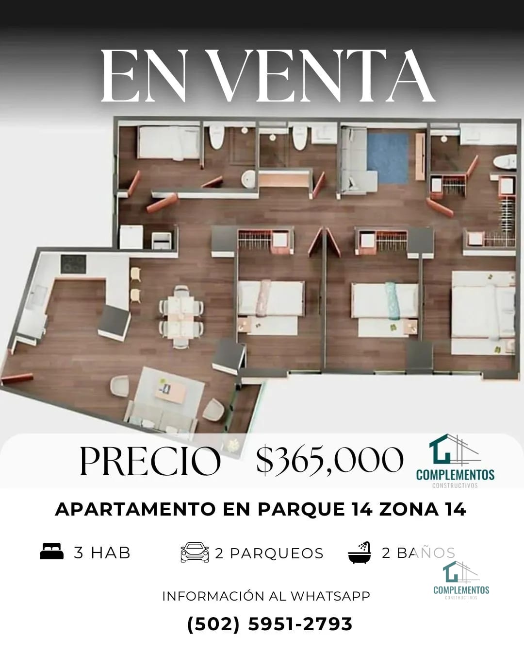 Parque 14, Apartamento en Venta zona 14, 3hab. 122m² — Apartamento en Venta en Parque 14, Zona 14, Guatemala, Ciudad — foto 1 de 10