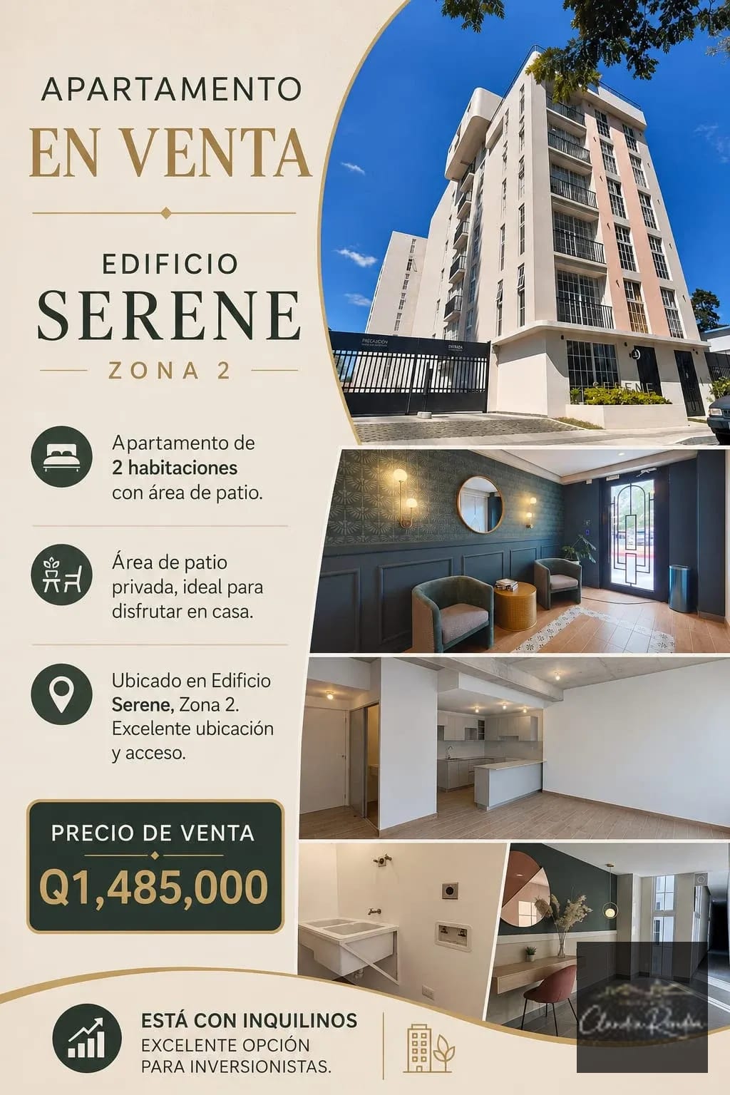 En venta Apartamento de 2 habitaciones, Avenida Simeón Cañas — Apartamento en Venta en Serene, Zona 2, Guatemala, Ciudad — foto 1 de 7