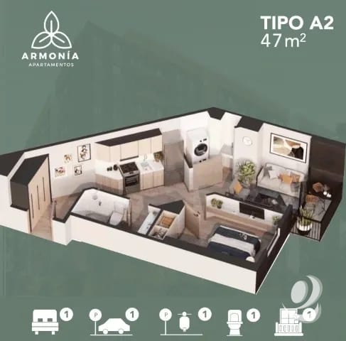 Apartamento en Preventa en Zona 12 Armonia Apartamento — Apartamento en Venta en Zona 12, Guatemala, Ciudad — foto 2 de 16