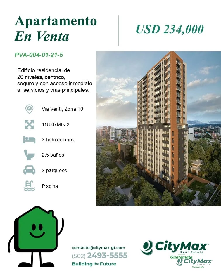 Amplio apartamento en venta zona 10 Guatemala - 1