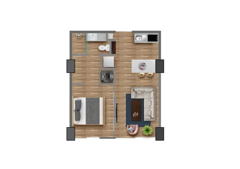 MODERNO APARTAMENTO CON BALCÓN EN VENTA, EDIFICIO QUO — Apartamento en Venta en Zona 4, Guatemala, Ciudad — foto 13 de 14