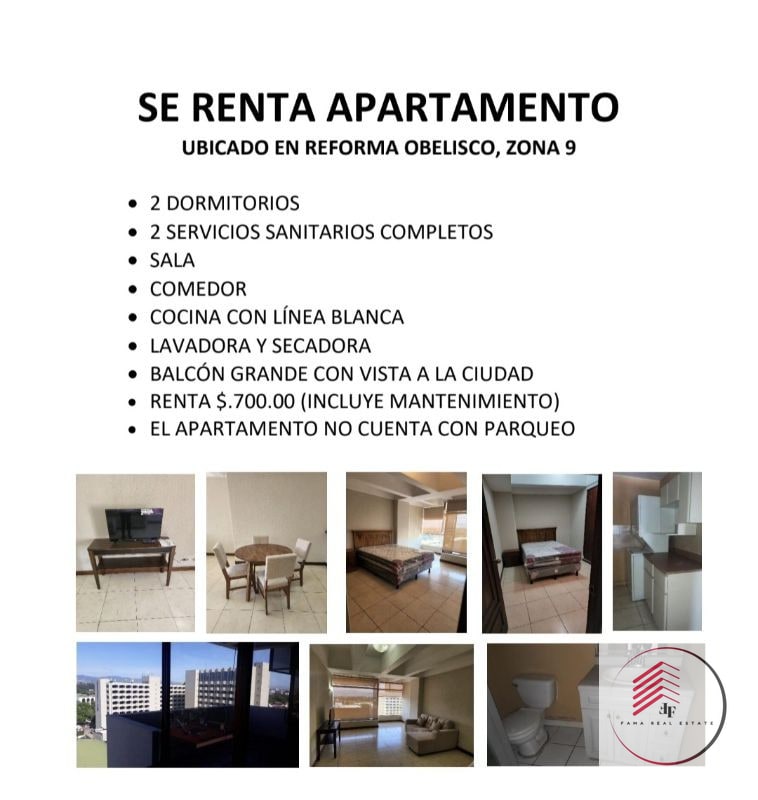 SE RENTA APARTAMENTO AMUEBLADO UBICADO EN EDIFICIO REFORMA OBELISCO ZONA 9 — Apartamento en Alquiler en Reforma Obelisco, Zona 9, Guatemala, Ciudad — foto 1 de 6