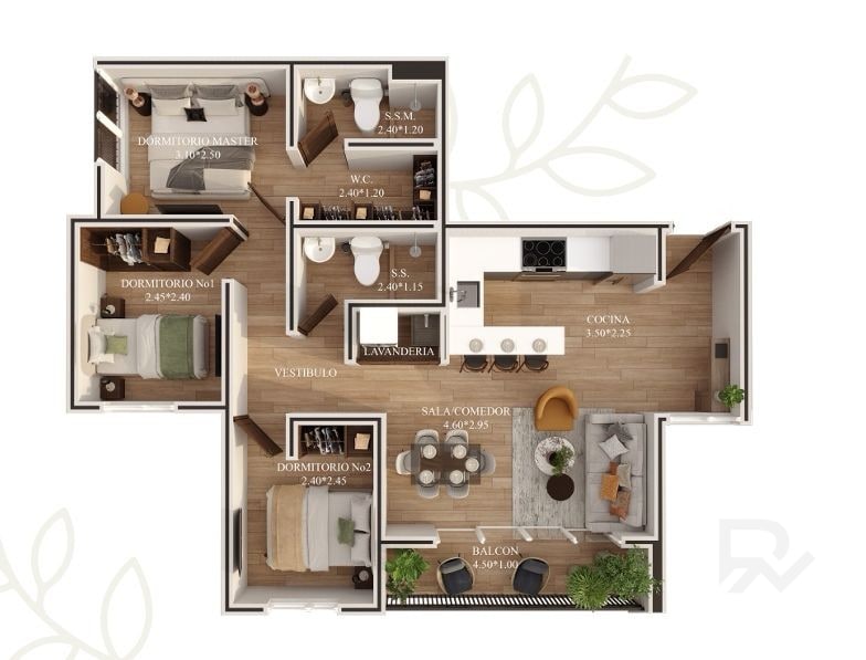 Vendo Apartamento  Tipo  " A y D " en Torre Paseo del Bosque - 4