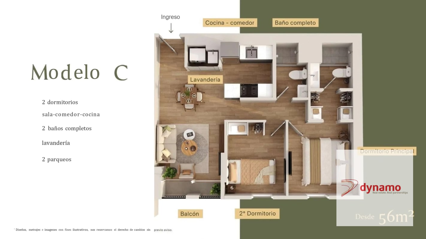 Vendo apartamento en planos de 2 dormitorios - Villa Isabel - 1