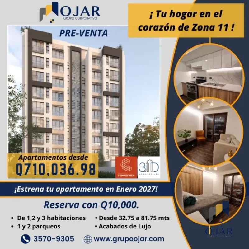 APARTAMENTOS EN PRE-VENTA EN ZONA 11, A 1 CUADRA DE CC MIRAFLORES — Apartamento en Venta en Zona 11, Guatemala, Ciudad — foto 11 de 11