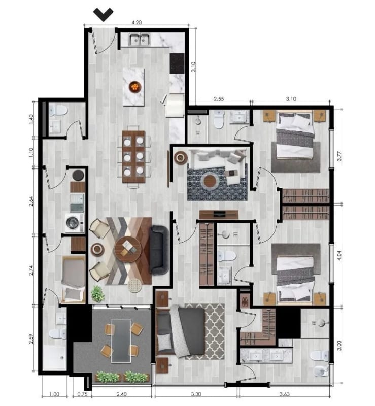 Apartamento en Venta en Zona 10 con EspaciosFuncionales — Apartamento en Venta en Zona 10, Guatemala, Ciudad — foto 8 de 17