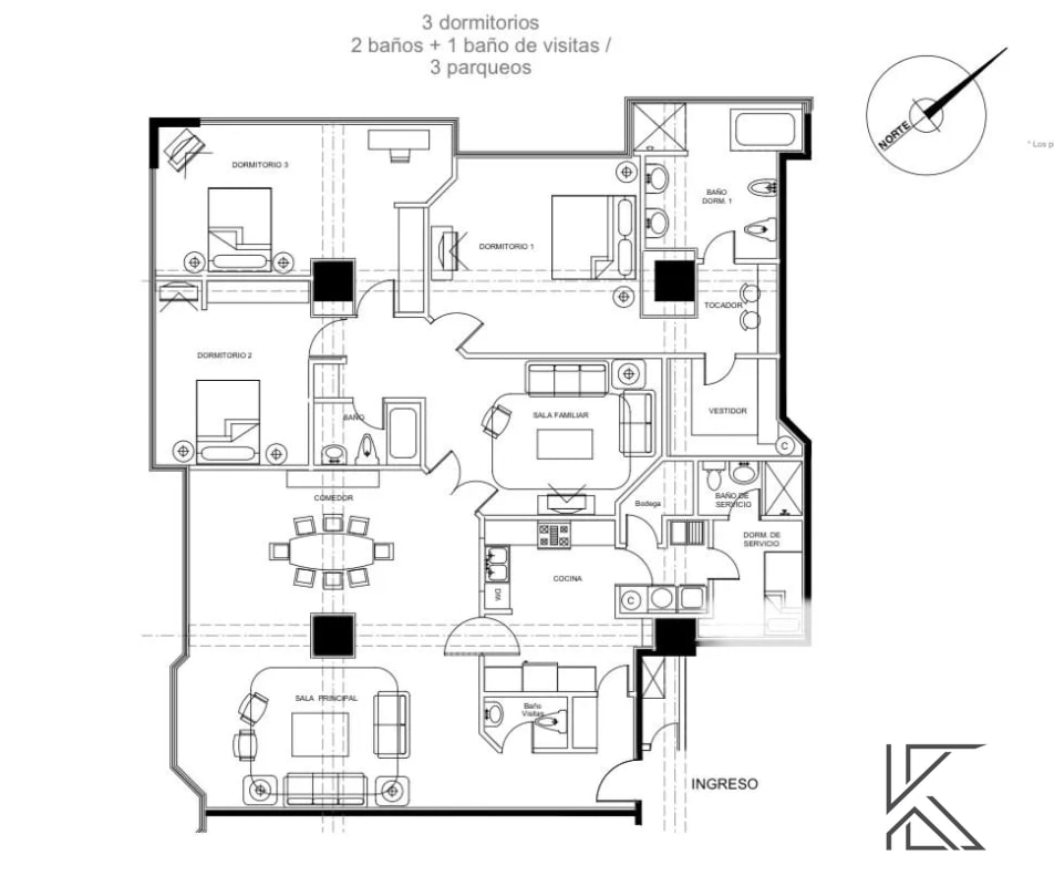 Elegante apartamento en venta en el Condominio Milenia, zona 10 - 1