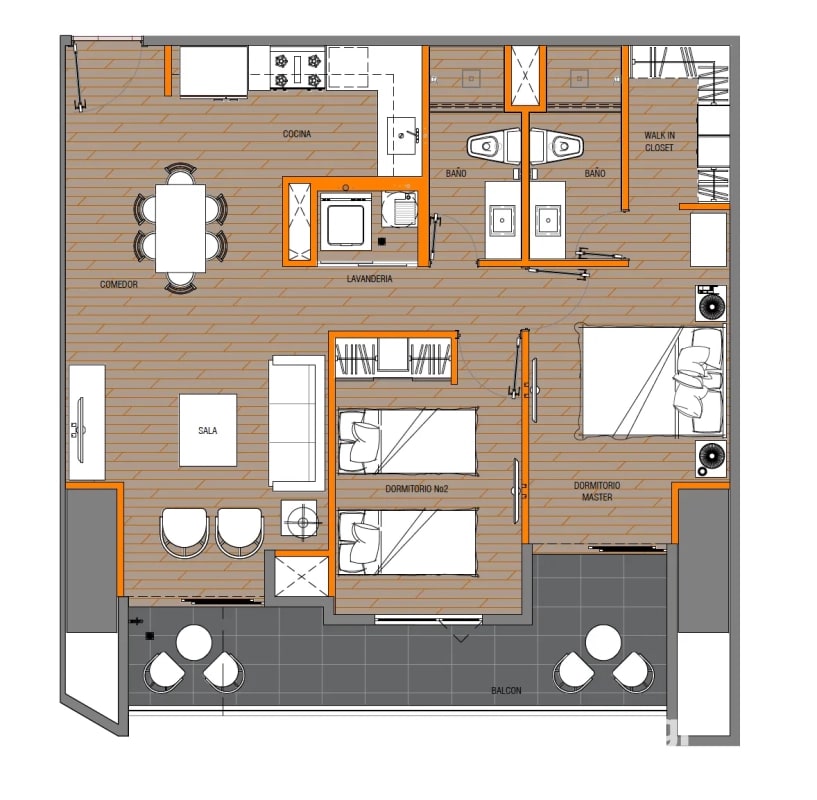 Elegante apartamento de 2 habitaciones con balcón amplio y acabados premium - 12