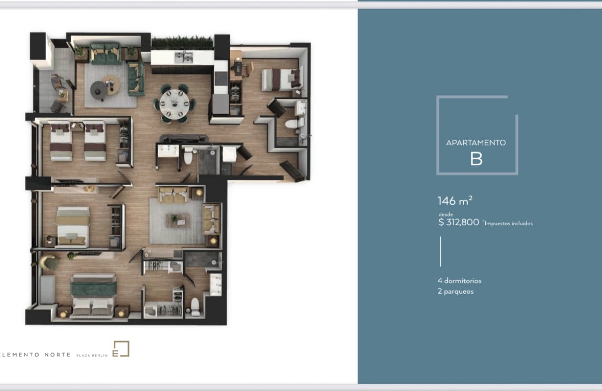 Apartamento en venta Edificio Elemento Norte zona 13 con 4 habitaciones!!! — Apartamento en Venta en Zona 13, Guatemala, Ciudad — foto 4 de 7
