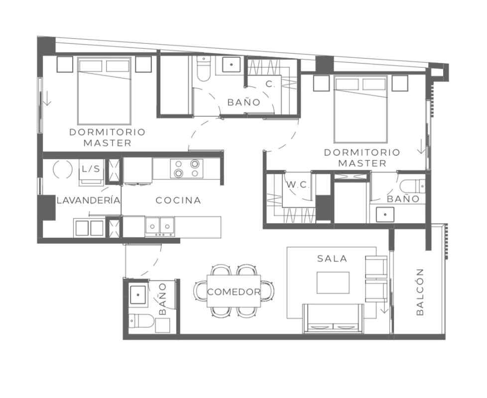 Apartamento de 2 dormitorios en venta en zona 13 - 6