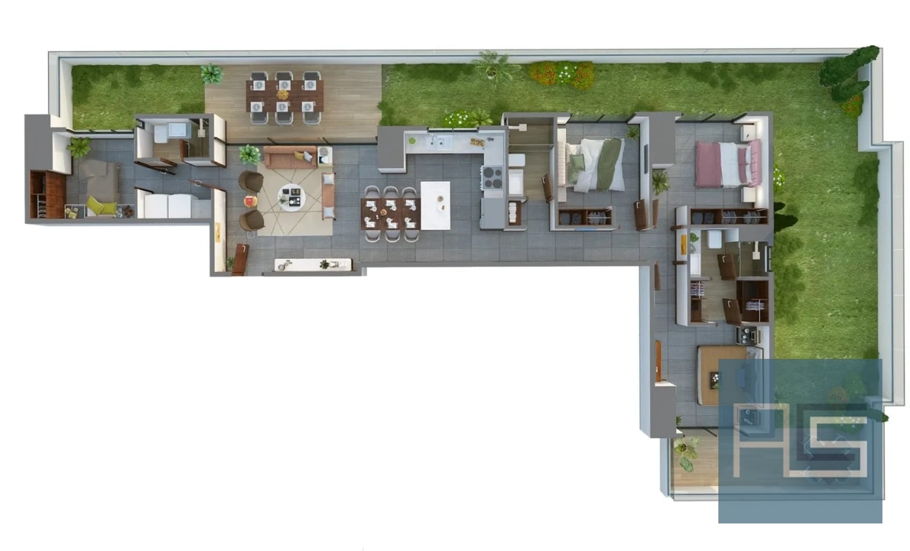 *Moderno Apto para estrenar de 3 habitaciones con jardín y dorm de servicio en Vista Hermosa II, zona 15* - 17