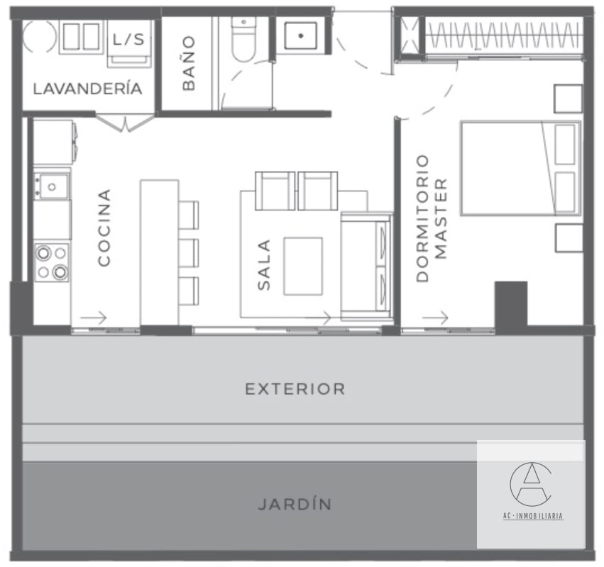 Apartamento amueblado en renta con jardín privado - 10