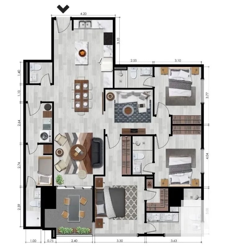 Moderno apartamento en el corazón de zona 10 - 6