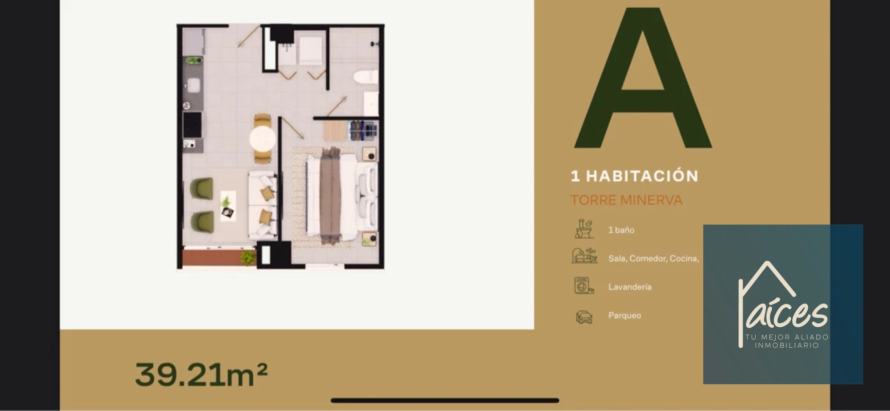 Apartamento estudio en venta MINERVA Zona 2 (D) - 9