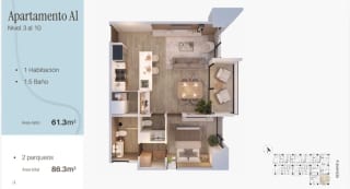 Vendo apartamento en Planos en Zona 10 — Apartamento en Venta en Zona 10, Guatemala, Ciudad — miniatura 2 de 6