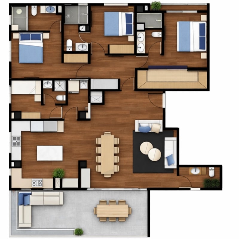 Apartamento con la comodidad de una casa en venta en zona 15 - 7