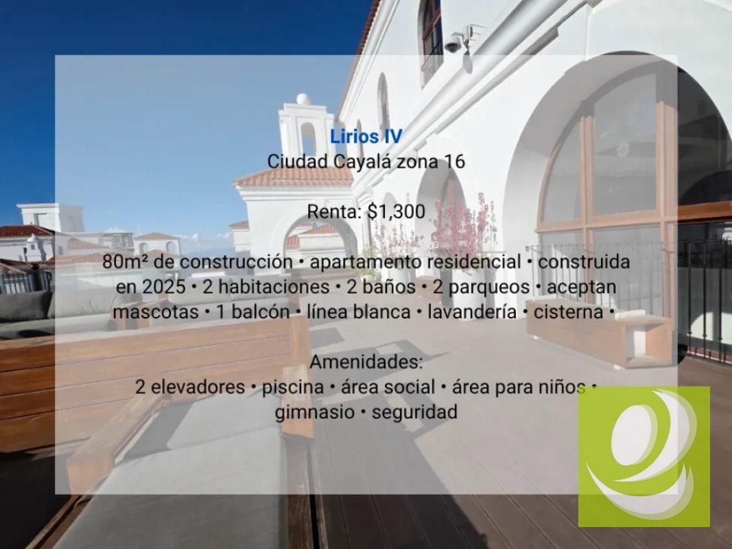 Apartamento en Renta en Lirios, Ciudad Cayalá z. 16 - 12