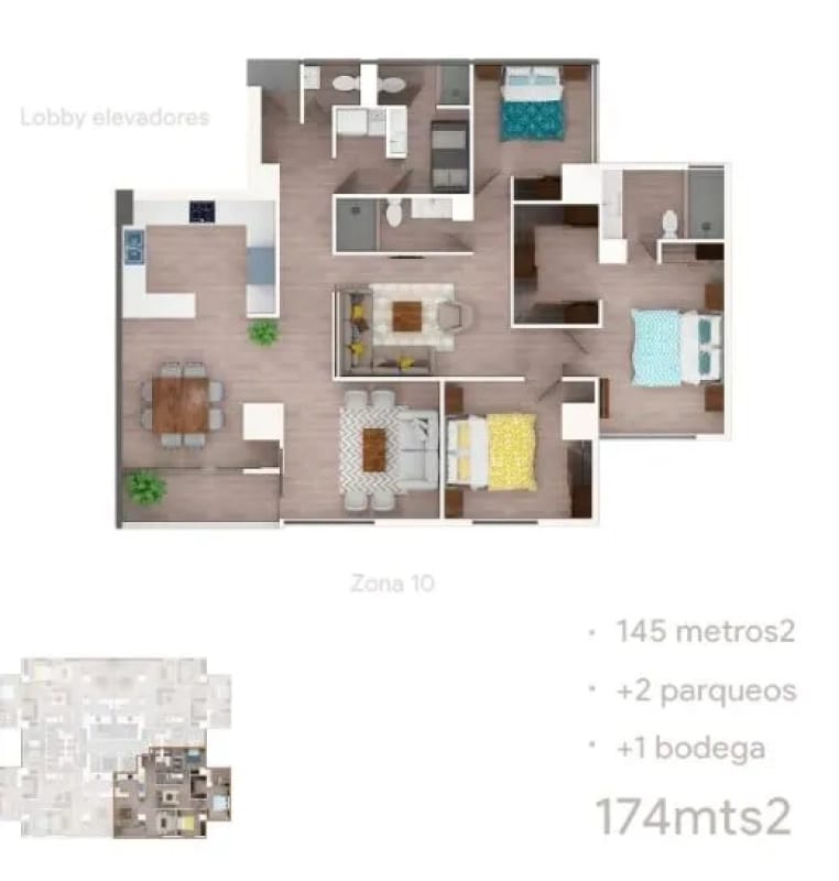 Penthouse en Venta, Edificio Casa Acueducto, Zona 10 — Apartamento en Venta en Casa Acueducto, Zona 10, Guatemala, Ciudad — foto 2 de 5