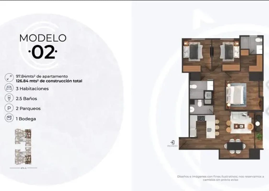 APARTAMENTO EN TORRE CASALINI 6A AVE. — Apartamento en Venta en Zona 10, Guatemala, Ciudad — foto 7 de 7